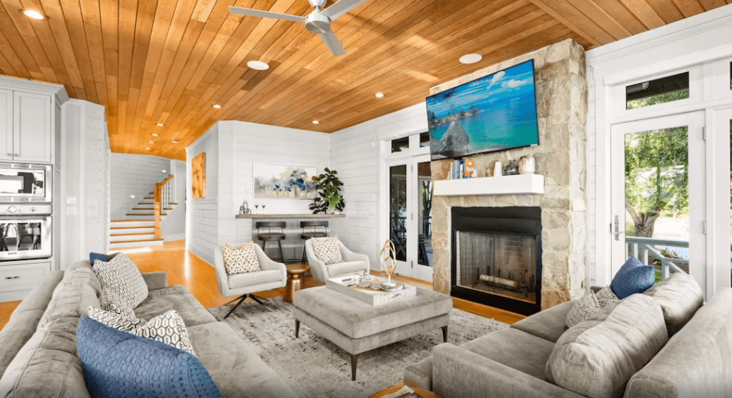 Expansive and cozy living room