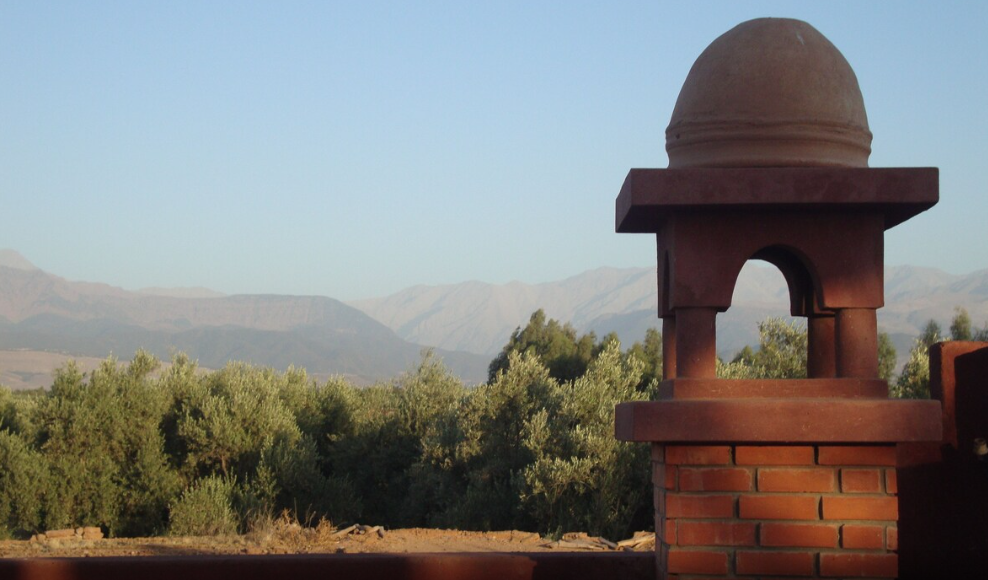 Sun terrace towards Atlas Mountain